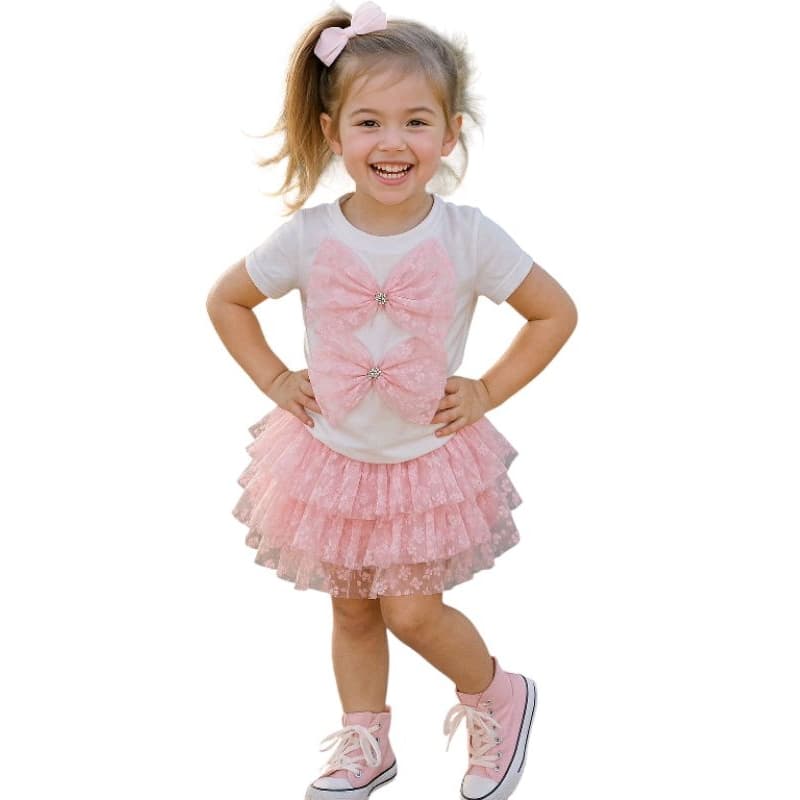 Conjunto em tule florzinha/moda infantil