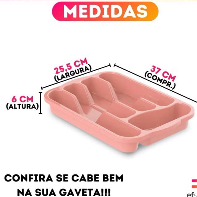 Porta Talheres Organizador de Gaveta 5 Divisórias Sem Tampa Resistente Prático Cozinha Praticidade