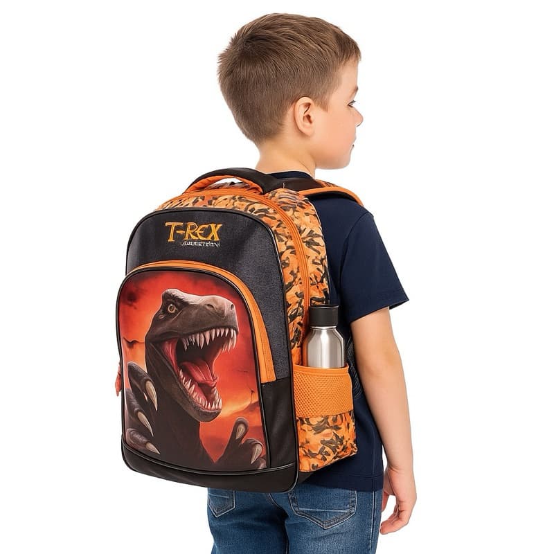 Mochila Infantil Dinossauro Menino Impermeável Oxford | Mochila Escolar Resistente