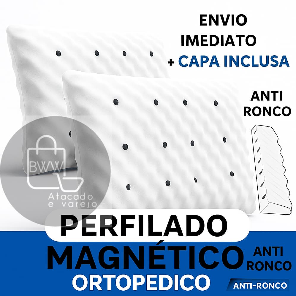 Travesseiro Magnético ORTOPEDICO Confortável Infravermelho casca de ovo premium