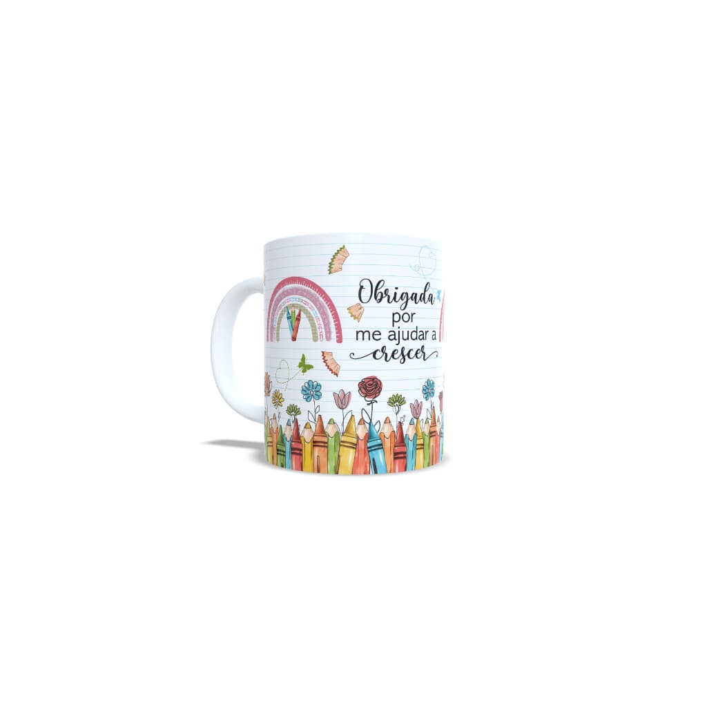 Caneca Dia dos Professores Presente Criativo | Obrigada por Me Ajudar a Crescer