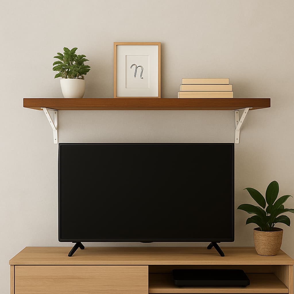 KIT PRATELEIRA MULTIUSO DE MADEIRA MACIÇA + MÃO FRANCESA EM METAL BRANCA DESIGN ELEGANTE E DURÁVEL
