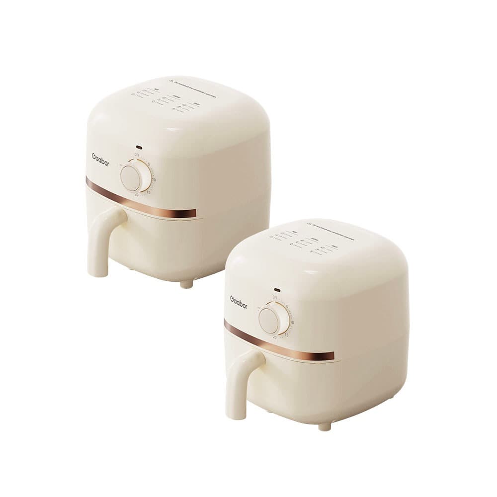 Gaabor combo com 2 fritadeiras elétricas 1.4L compactas econômicas antiaderente timer com botão único 900W AF20M-YE01A