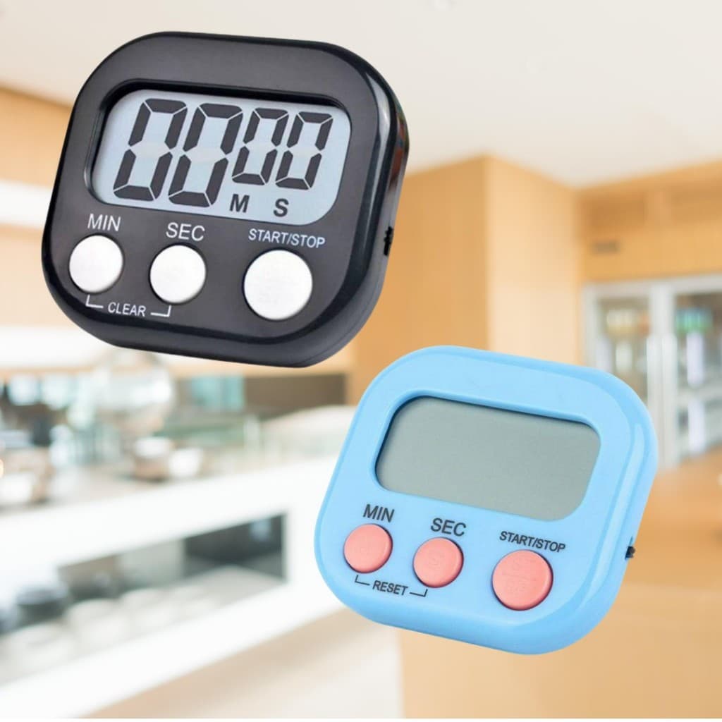 Mini Relógio Digital Cozinha Timer Compacto Sortido Visor Grande