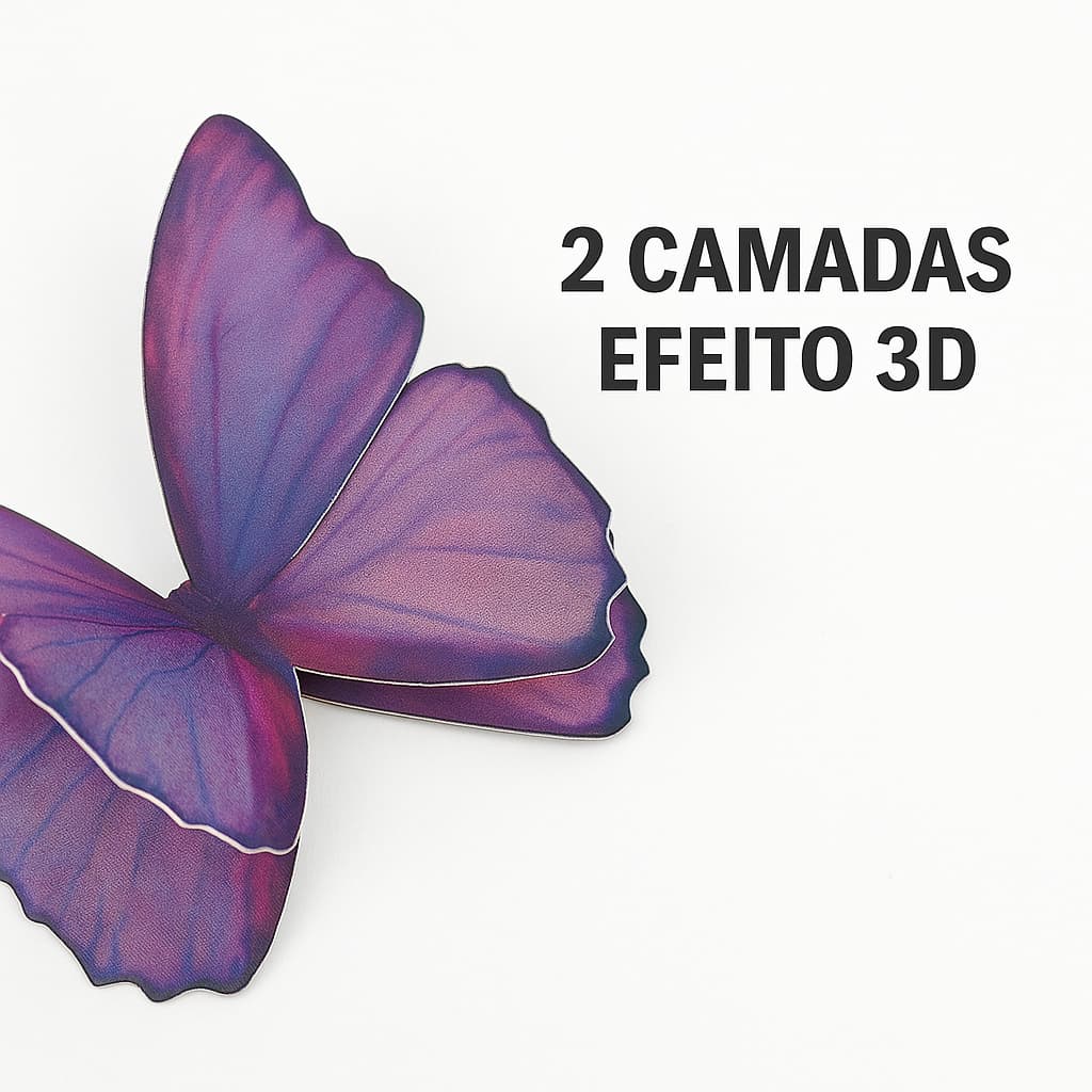 Borboleta Decorativa 3D em Papel – Duas Camadas | Lembrancinha para Festa, Painel ou Caixinhas