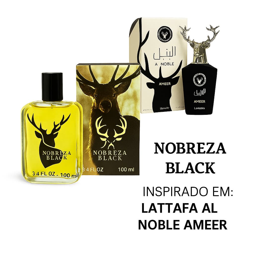 Perfume 100ml Masculino Nobreza Black a Base de Óleo Longa duração e Fixação Envio Rápido - My Like