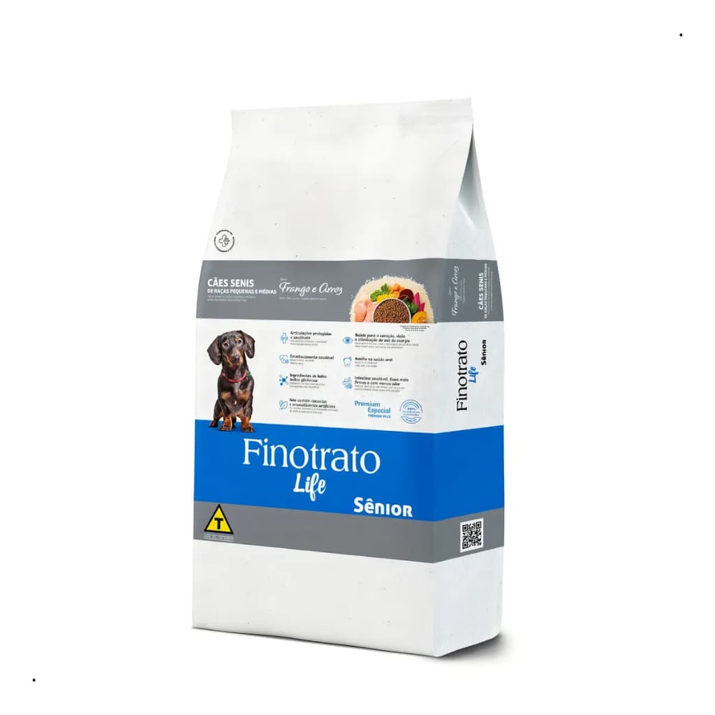 Ração Finotrato Senior Cão Pequeno e Medio Frango e Arroz 10,1kg