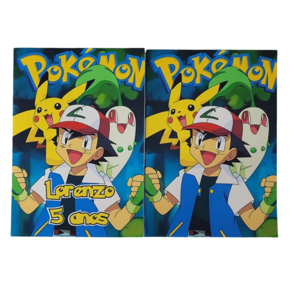 Livro com 16 desenhos para Colorir Tema Pokémon – Tamanho A5 | Personalizado ou Simples