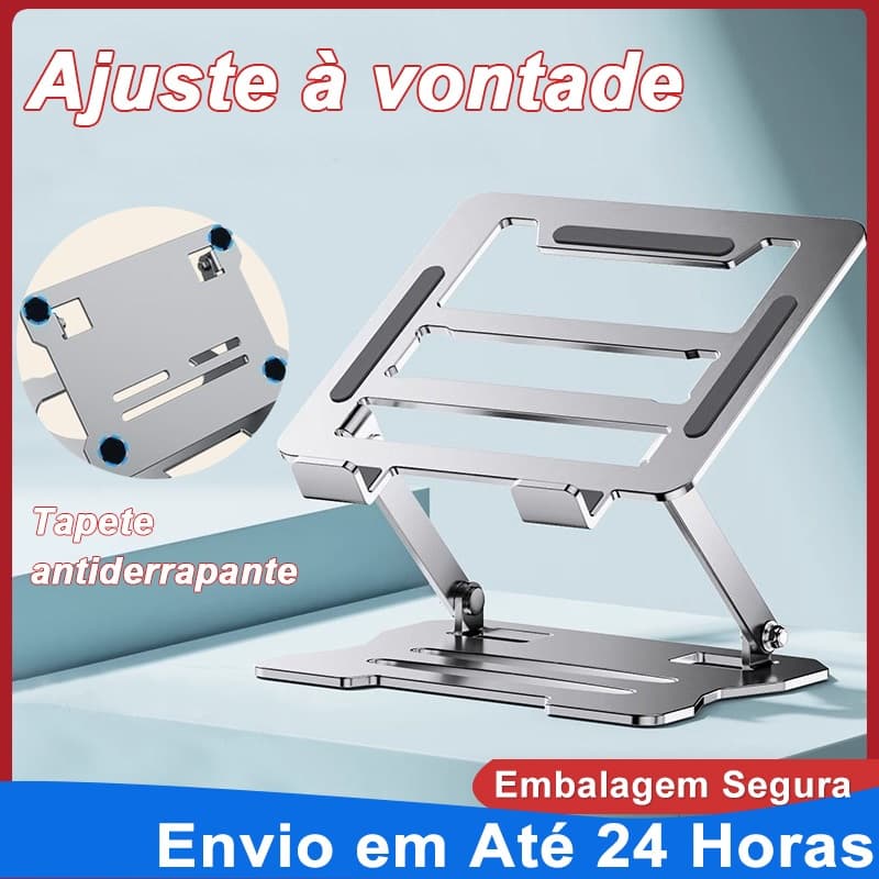 Suporte de Notebook Alumínio Ergonômico Dobrável Ajustável Resfriamento Portátil AeroStand Lay523 Para 10 a 17 Polegadas