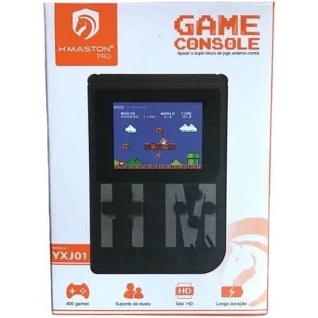Mini Console Portátil H’Maston YXJ01 – 400 Jogos Retrô, Tela 3”, Bateria 6h, Conexão TV AV, Portabilidade e Nostalgia
