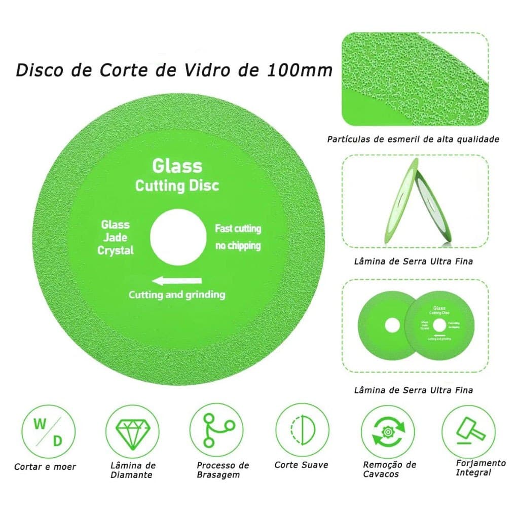 Disco Corte P/ Vidro Marmore ceramica ultrafino lamina de diamante P/esmerilhadeiras
