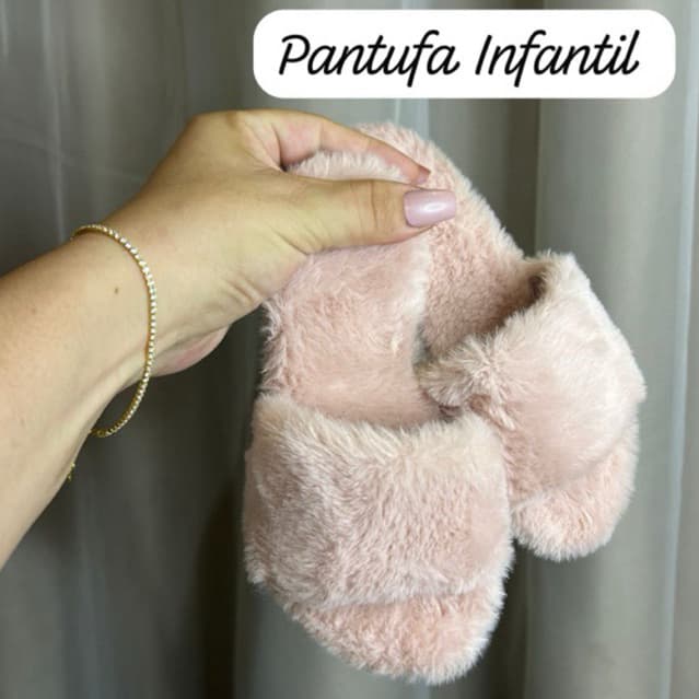 Pantufa Infantil Pelúcia Inverno Daminha Casamento Confortável Sola