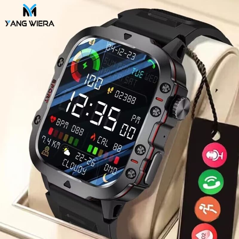 <Envio local>YANG WIERA Relógio Esportivo Militar Smart Watch IP67 À Prova D'água Anti-Queda Relogio Exterior Durável