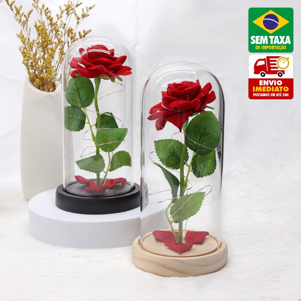 Rosa Eterna Encantada Abajur LED A Bela e a Fera Decoração Criativa Pequeno Príncipe