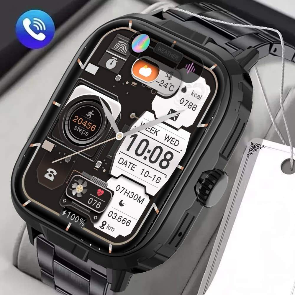 F5 Relógio Inteligente Masculino Tela HD Bluetooth Chamada  Freqüência Cardíaca SmartWatch