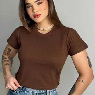 Camiseta Blusa basica canelada ribana premium moda verão 2025