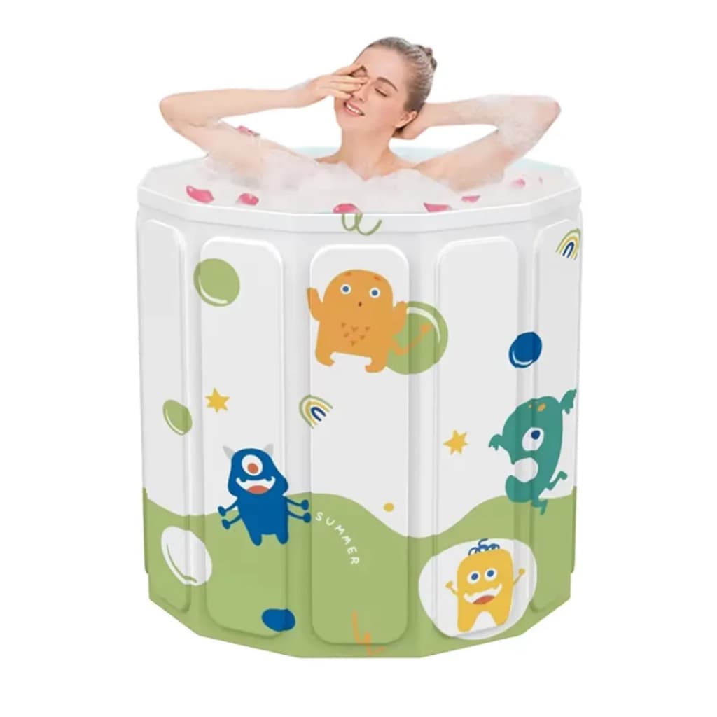 Banheira Dobrável SPA Adulto Criança Infantil Banheira Ofurô Portátil Armazenamento Fácil