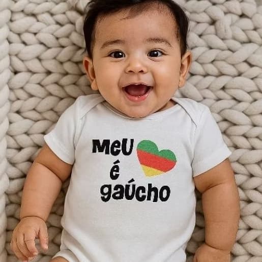Roupa de Bebe Body De Bebê Infantil Rio Grande Do Sul Meu Coração É Gaúcho