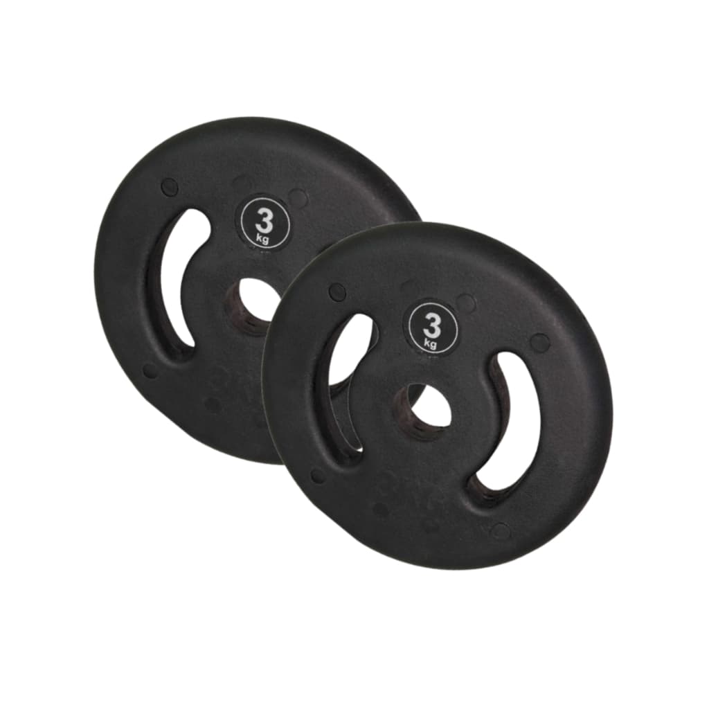 Anilha de Musculação Par 3kg Injetada Emborrachada Preto Treino Casa Academia