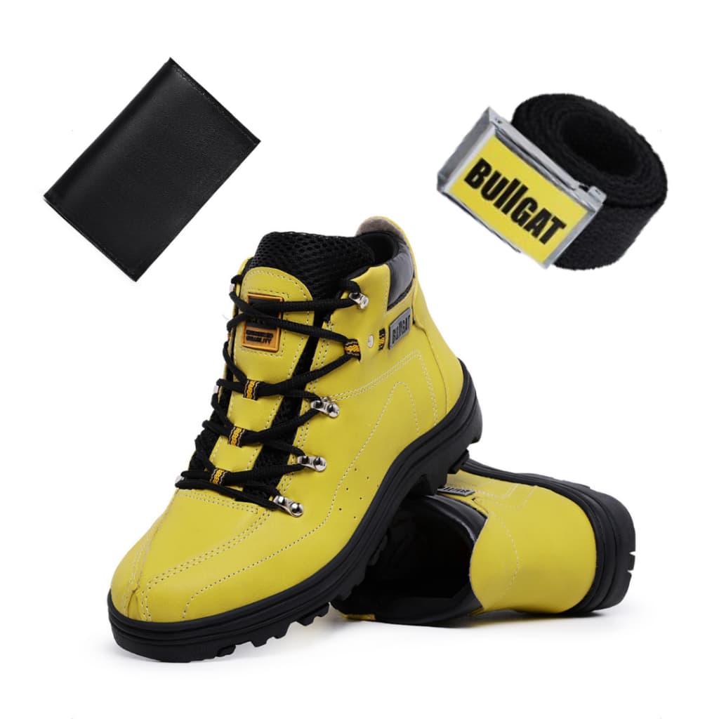Coturno Bullgat de Couro Sintético Masculino + Cinto e Carteira