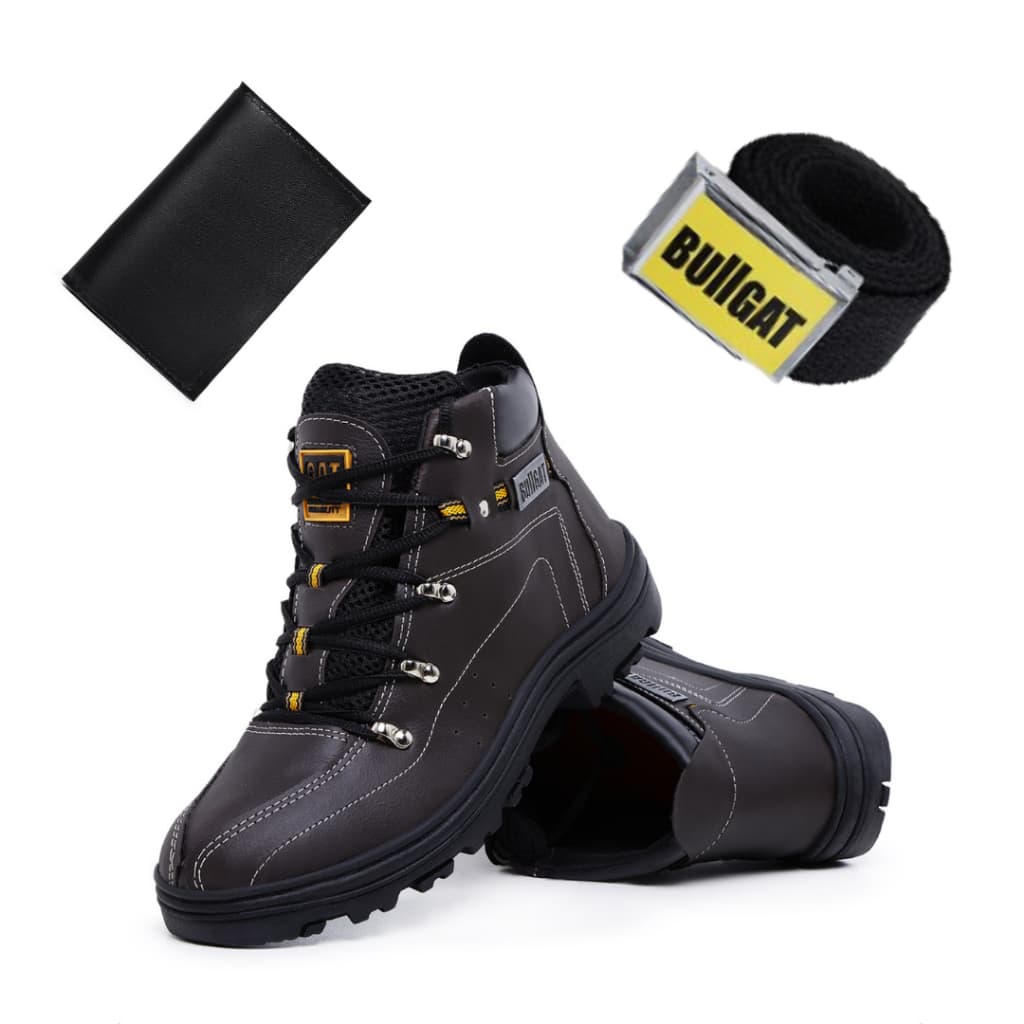 Oferta Kit Bota Coturno Masculina Bullgat + Cinto e Carteira