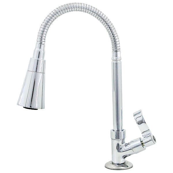 TORNEIRA Cozinha METAL Bancada Mesa Cromado DUPLO Jato Cone LUXO