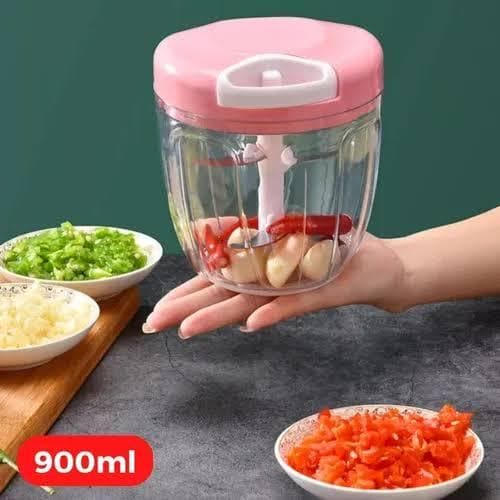Processador Triturador de Alimentos Manual 500ml e 900ml – Pica Cebola, Alho e Temperos