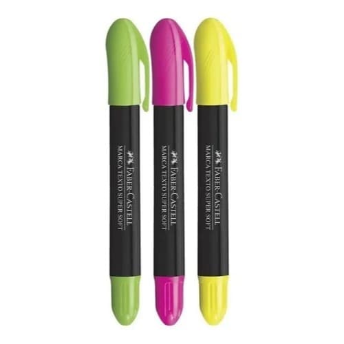 Marca Texto Supersoft Gel Kit Com 3 Unidades Fabercastell