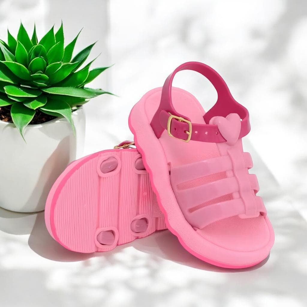 Sandália Papete Baby Menina Coração infantil Bebê Menino 19 ao 25 Chinelo Trends