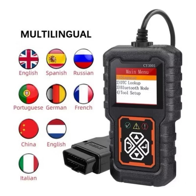 Scanner Automotivo cy3001 obd2 Leitor de Código Português