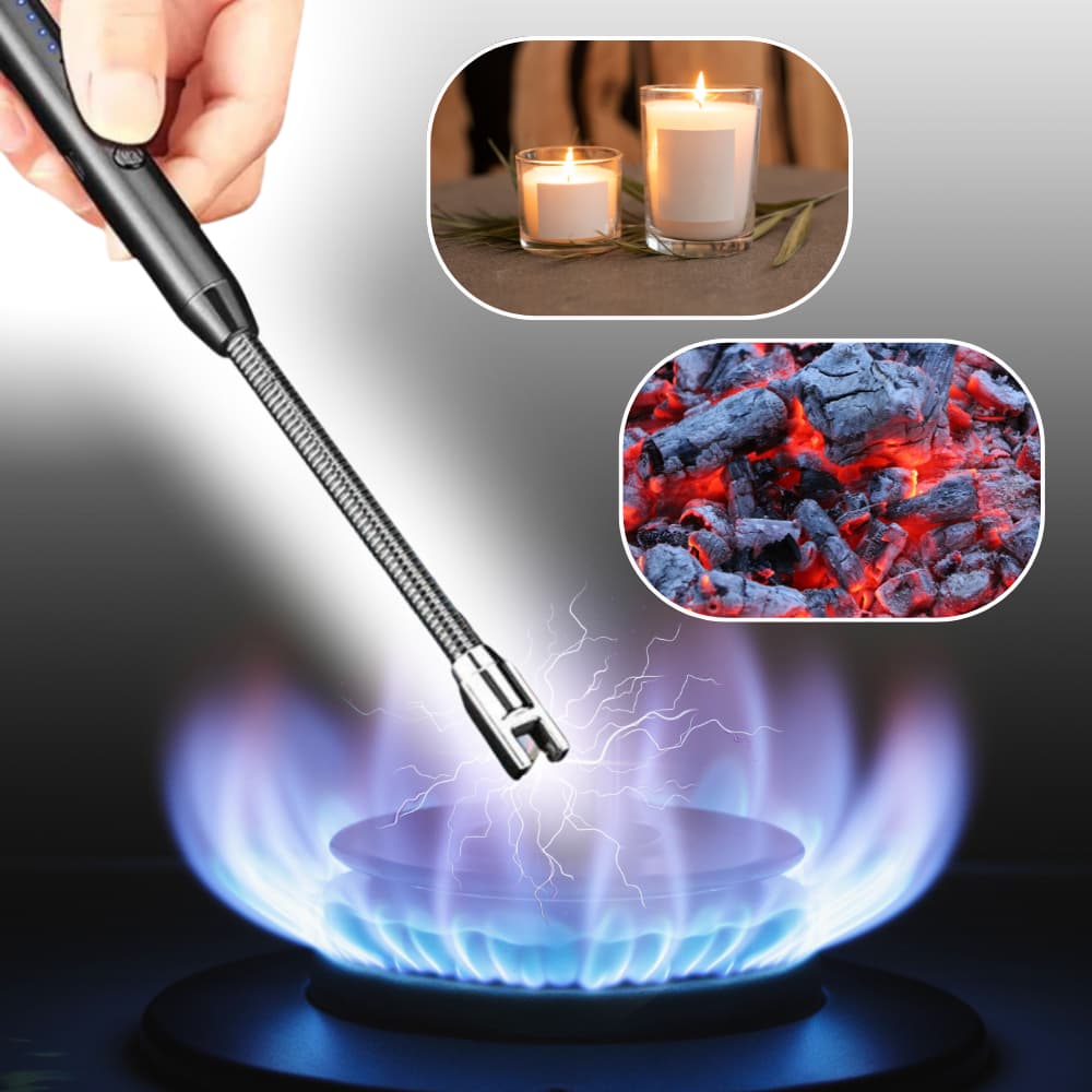 Isqueiro de Plasma Elétrico Recarregável USB – Acendedor para Fogão, Velas e Churrasco