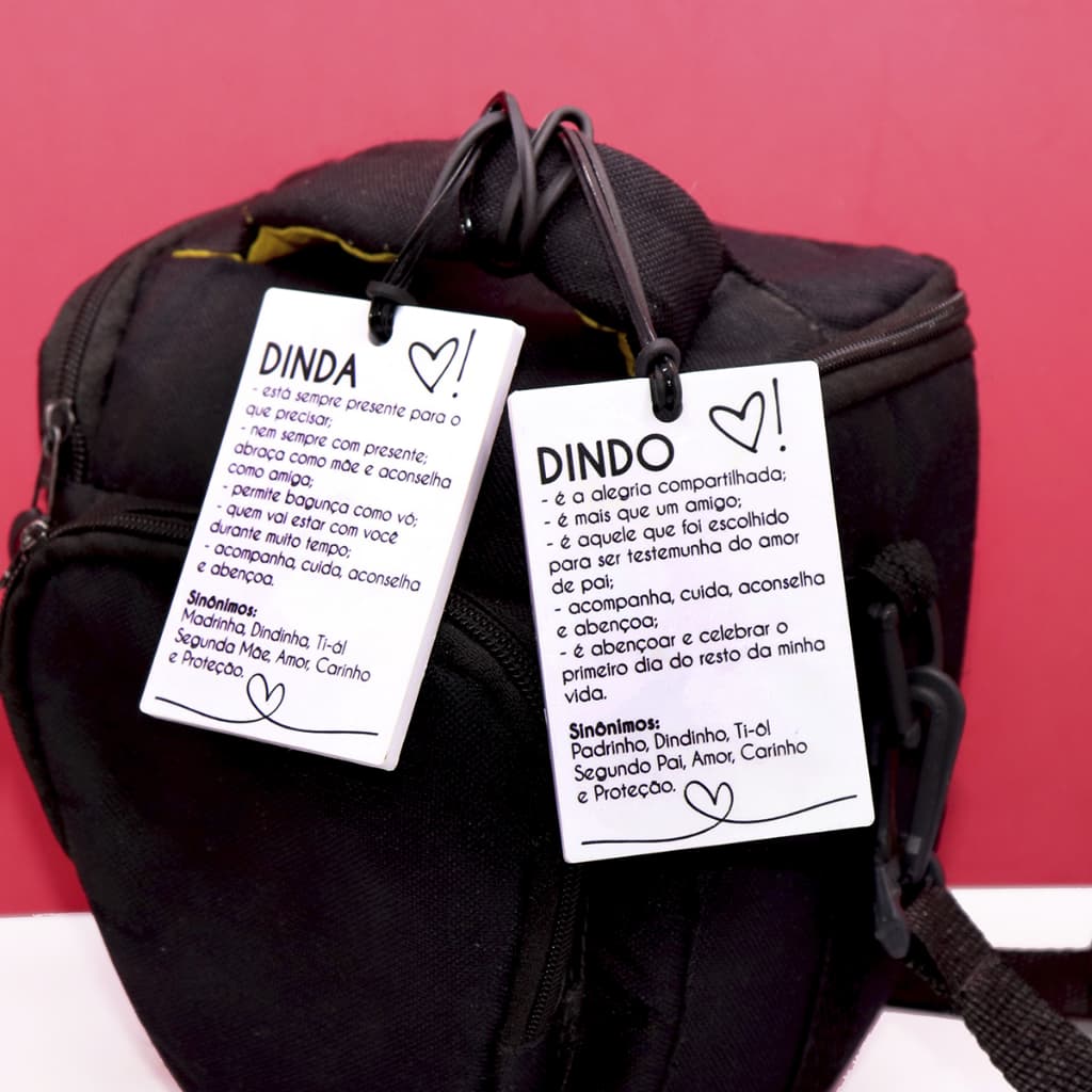 Tag de Identificação DINDA e/ou DINDO para Malas e Mochilas