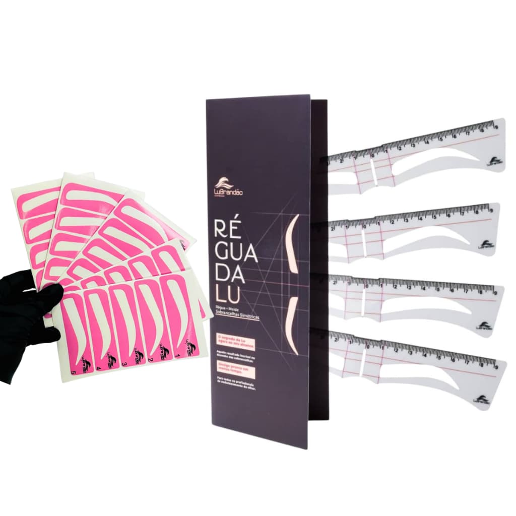 Kit Réguas para Sobrancelhas + Moldes Adesivos Lu Brandão