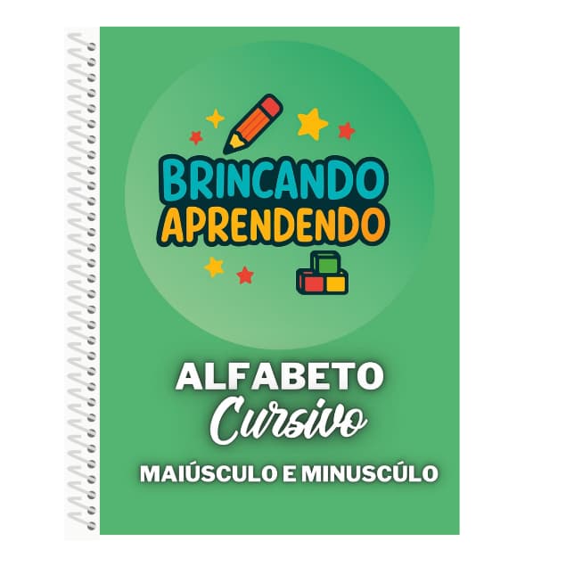 Caderno de Atividades Alfabeto Cursivo  Apostila com 50 Páginas Impressão Colorida