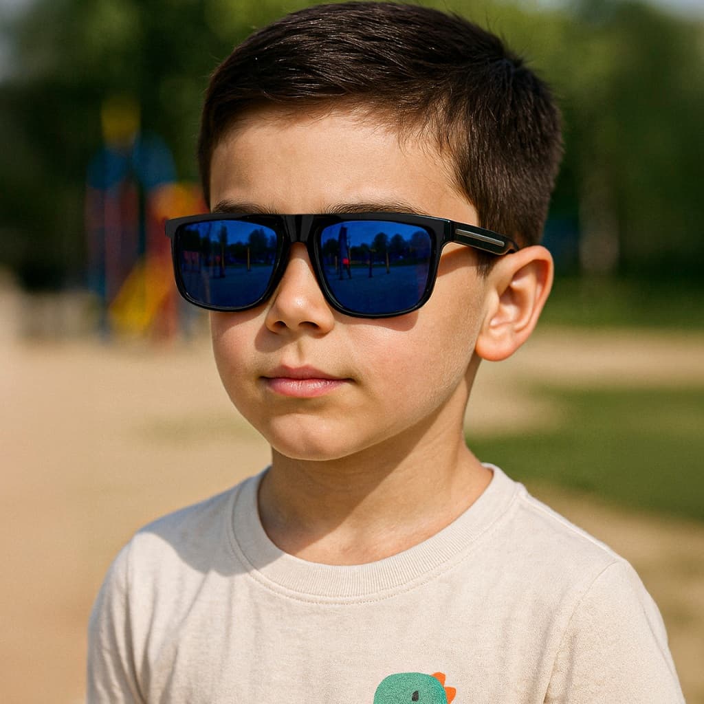 Oculos de Sol Infantil Menino Masculino Preto ou Espelhado Promoção Tempo Limitado