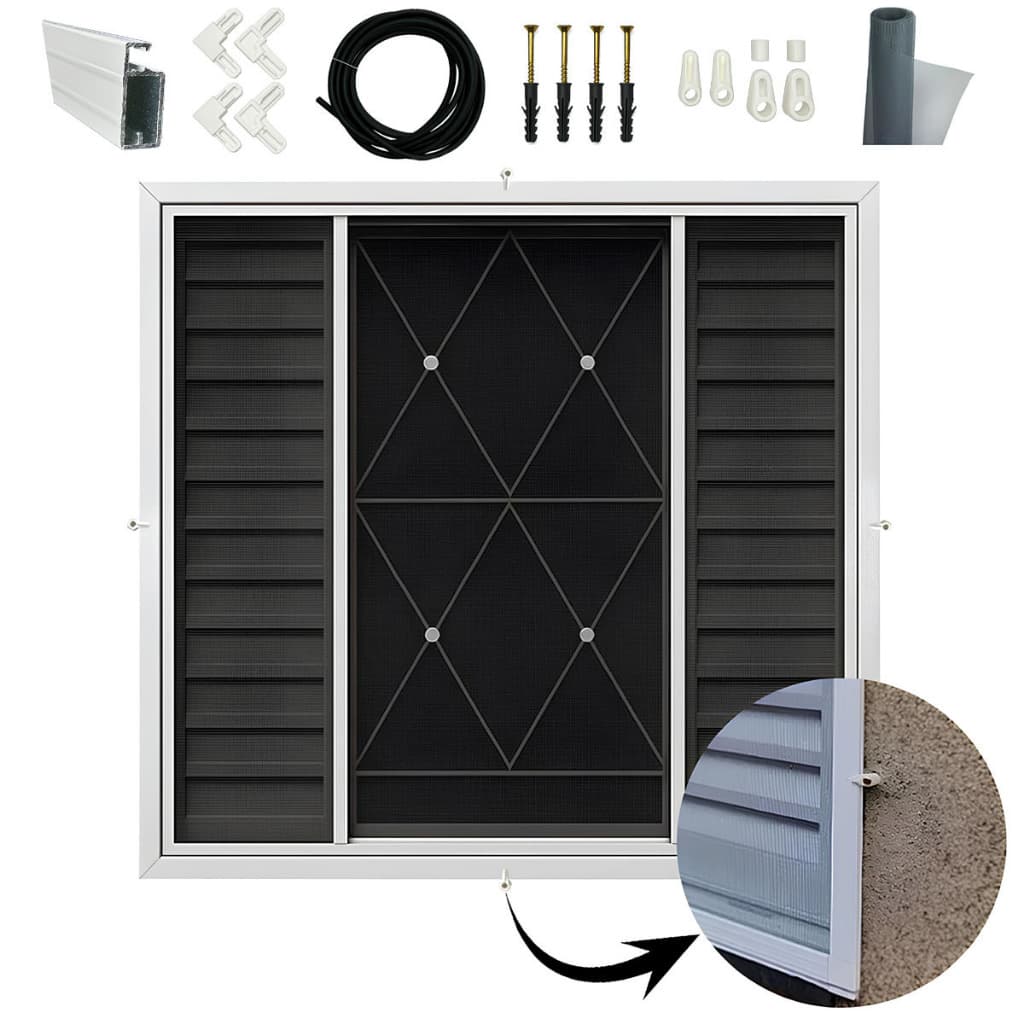 Tela Mosquiteiro Para Janela 90x90cm Perfil Branco Alumínio + Acessórios Removível Anti Insetos