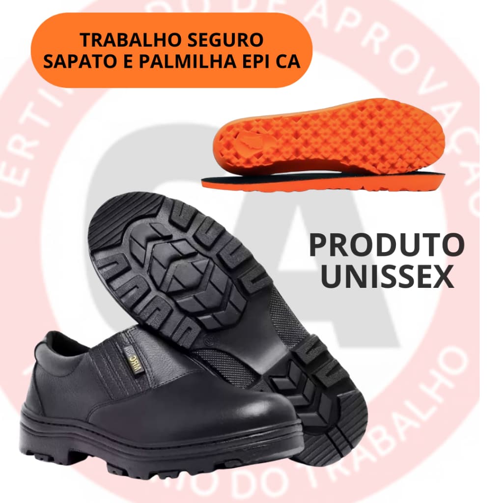 Kit Sapato De Segurança Sola Antiderrapante E Palmilha Ultra Conforte