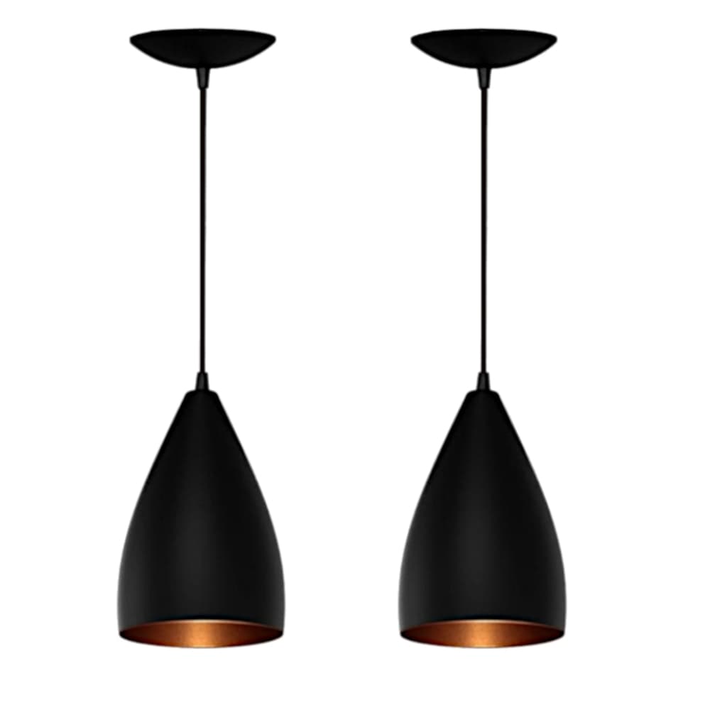 Luminaria Pendente Teto Vegas Lustre Preto Em Alumínio Bocal E27 110/220V  Branco/Vermelho