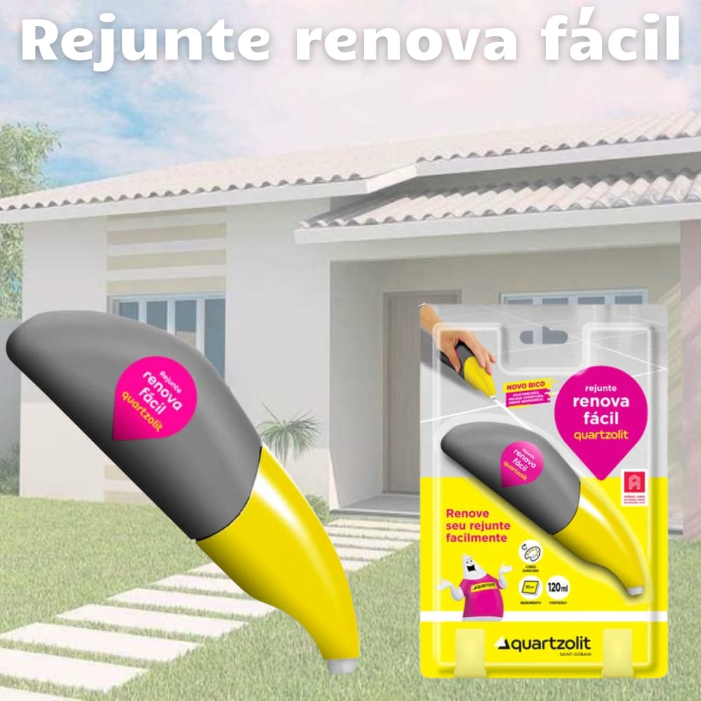 Rejunte Acrílico Renova Fácil 120ml Branco Aplicador Quartzolit