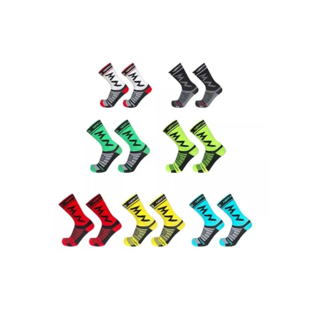 3 Pares De Meias De Ciclismo Masculinas – Esportivas Respiráveis De Meia Panturrilha Para De Montanha/Estrada  Corrida