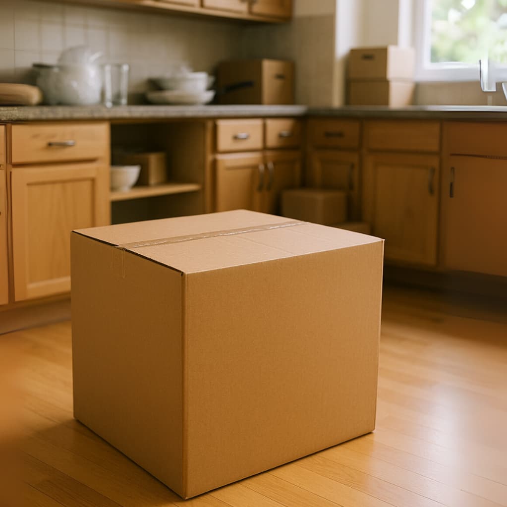 Caixa de Papelão em Material Semi Kraft 50x30x40 com 9 Unidades para Embalagens, Envios e Mudanças