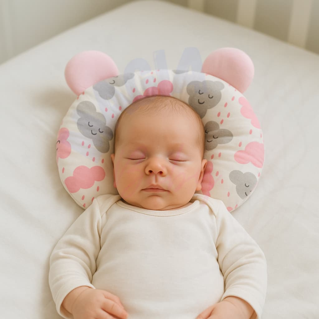 Travesseiro Anatômico Para Bebê Dupla Face Almofada de Bebê com Orelinhas