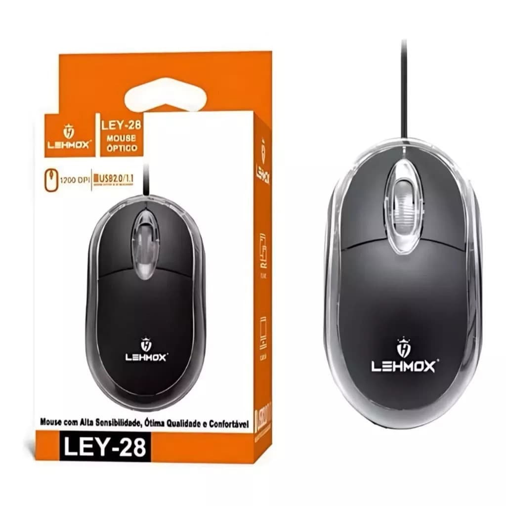 Mouse Com Fio USB Óptico USB