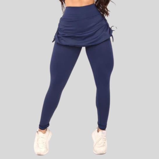 Calça Legging Feminina em Suplex com Saia Tampa Bumbum