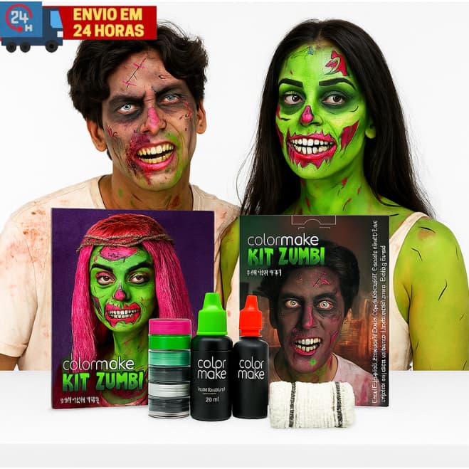 Kit Maquiagem Halloween Cenográfico Zumbi Colormake Profissional