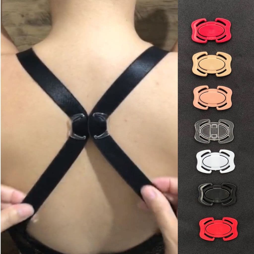 Clip para alças de sutiã com Clips formato Nadador Largo Multicores Transforma o Sutiã em Nadador Kit com 10
