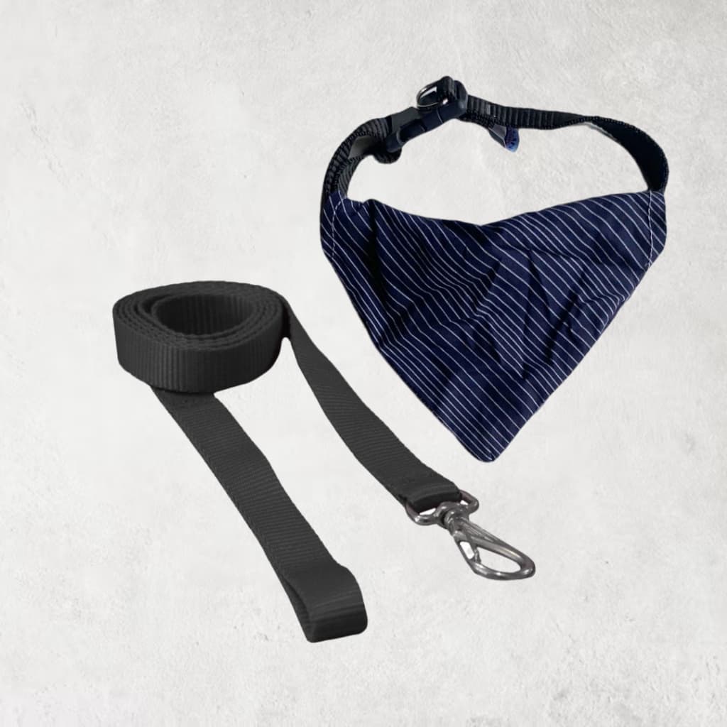 COLEIRA AJUSTÁVEL COM BANDANA + GUIA PREMIUM