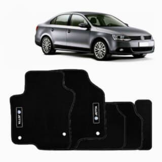 Kit de tapetes 5 peças específico Jetta 2011 ... 2014 Carpete Res-Preto