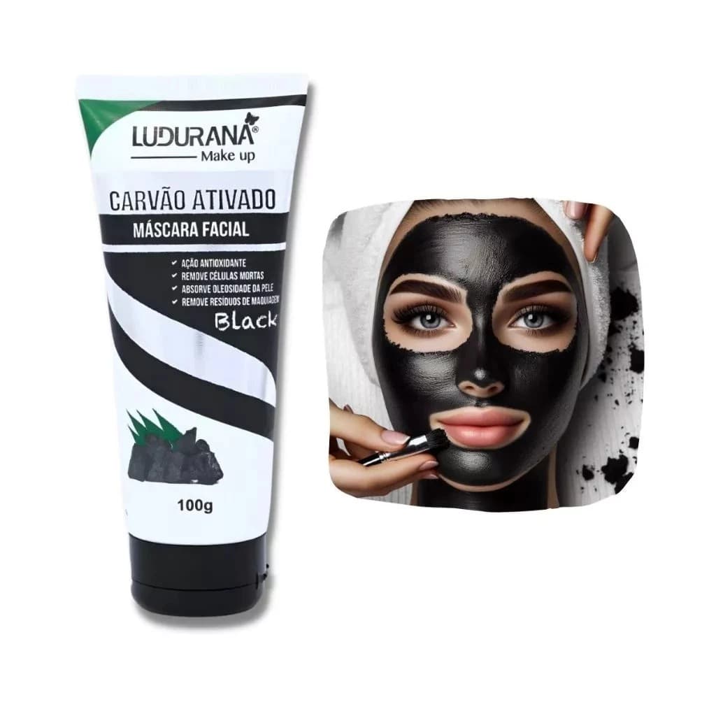 Máscara Facial Carvão ativado Black Ludurana 100g