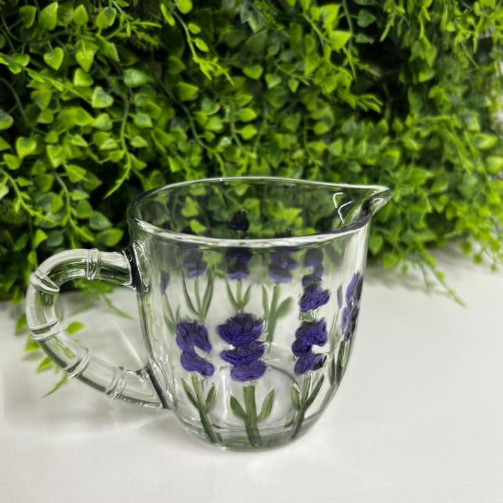 Leiteira Lavanda Hand Painting 240ml Cristal - Lyor